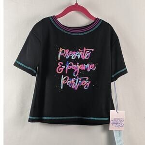 More Than Magic Party Print Pajama Top Black Small Sleepwear‎ Birthday S 6/6X
